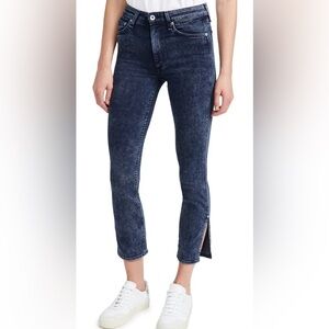 Rag & Bone Nina High-Waist Side Slit Ankle Skinny Jeans. 25.